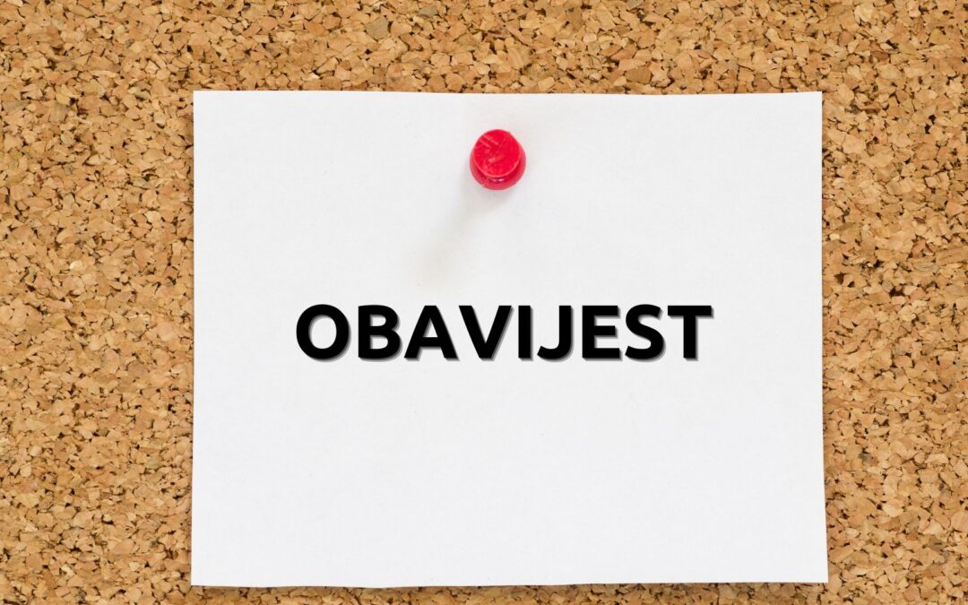 Obavijest o radnom vremenu