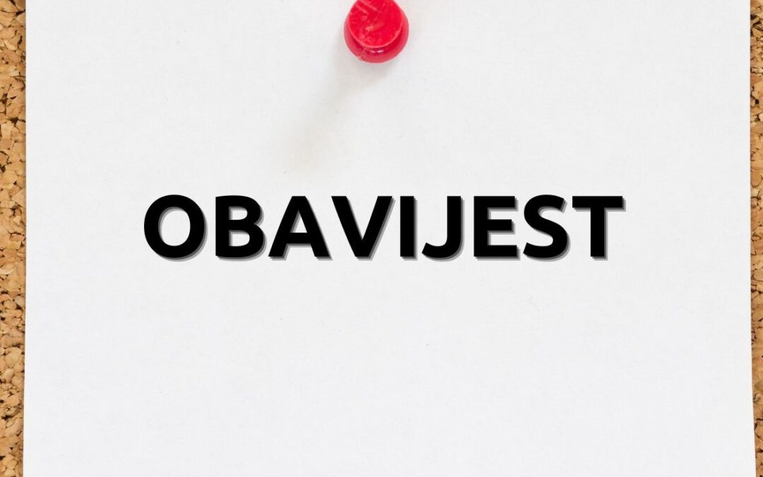 Obavijest o radnom vremenu